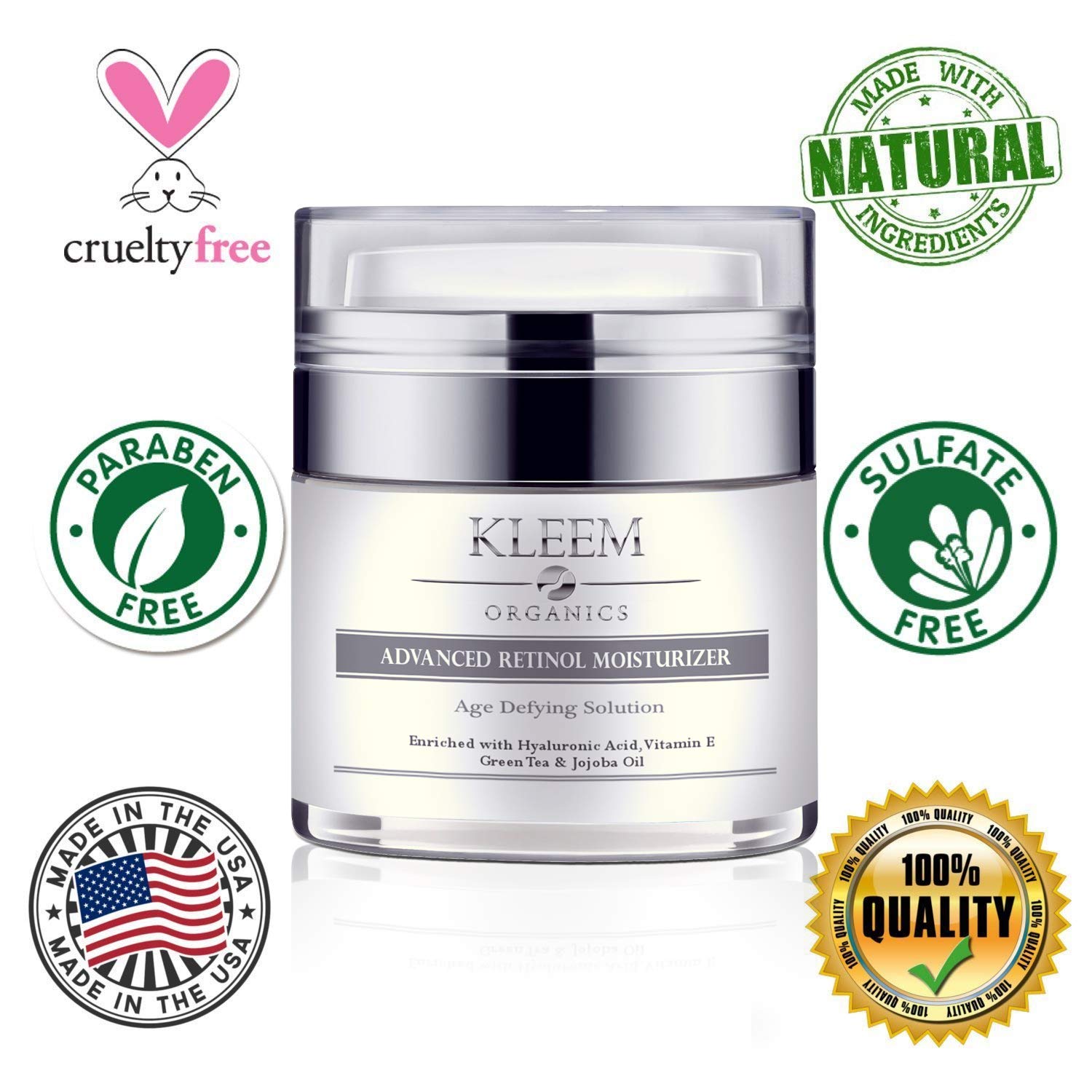 Anti Aging Retinol Moisturizer Cream for Face, Neck & Décolleté with